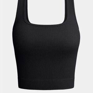OQQ Black Ribbed Tank Top New